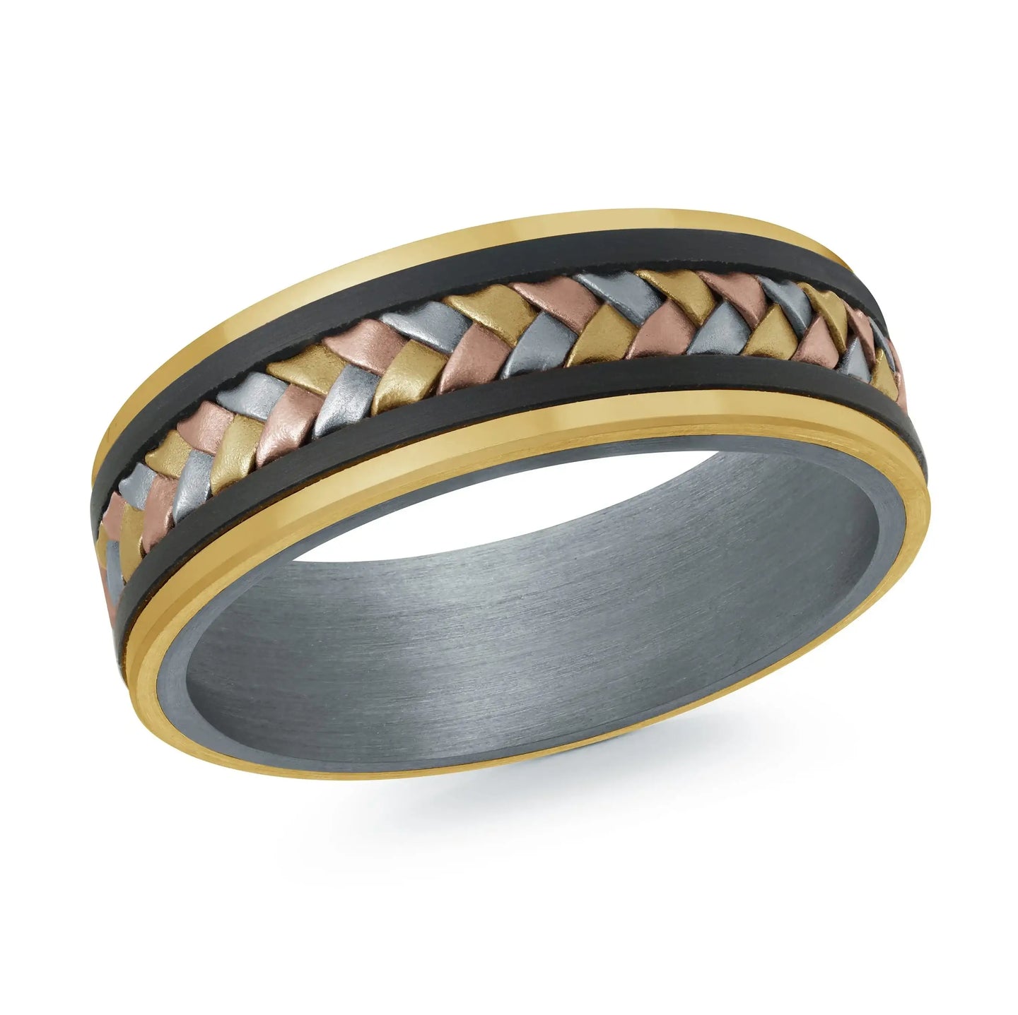 14K Yellow Gold with Tantalum Ring from the Tantalum Collection by Malo