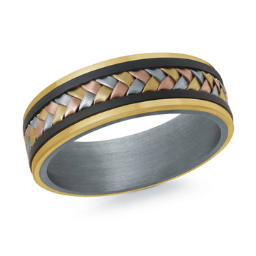 14K Yellow Gold with Tantalum Ring from the Tantalum Collection by Malo