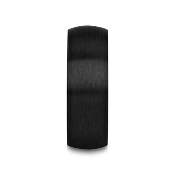 MARAUDER Domed Brushed Finish Black Titanium Men’s Wedding Band - 6mm & 8mm - Larson Jewelers