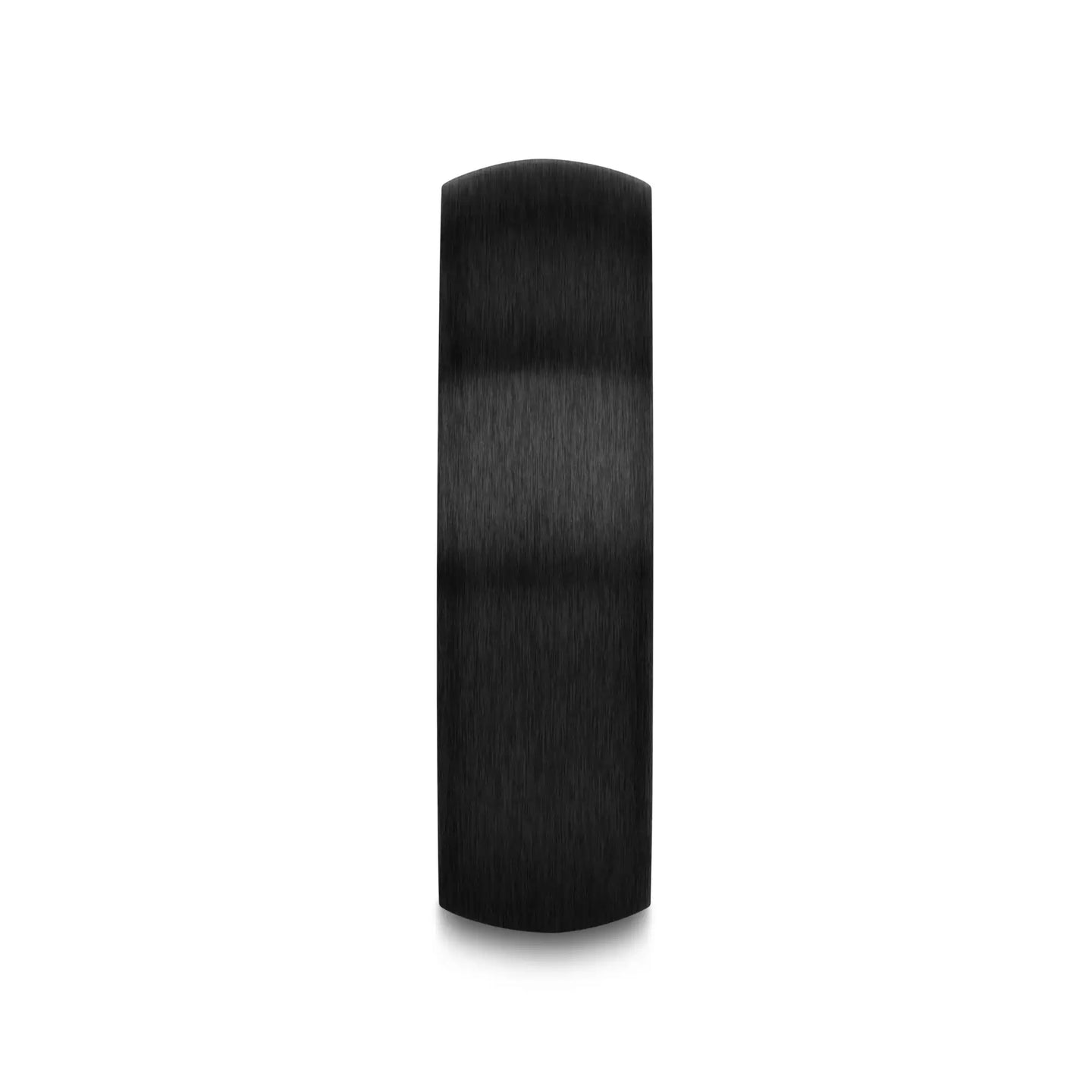 MARAUDER Domed Brushed Finish Black Titanium Men’s Wedding Band - 6mm & 8mm - Larson Jewelers