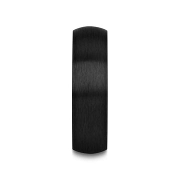 MARAUDER Domed Brushed Finish Black Titanium Men’s Wedding Band - 6mm & 8mm - Larson Jewelers