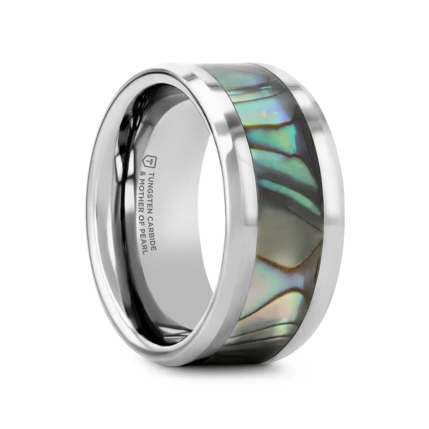 MAUI Tungsten Wedding Band with Mother of Pearl Inlay - 4mm - 10mm - Larson Jewelers