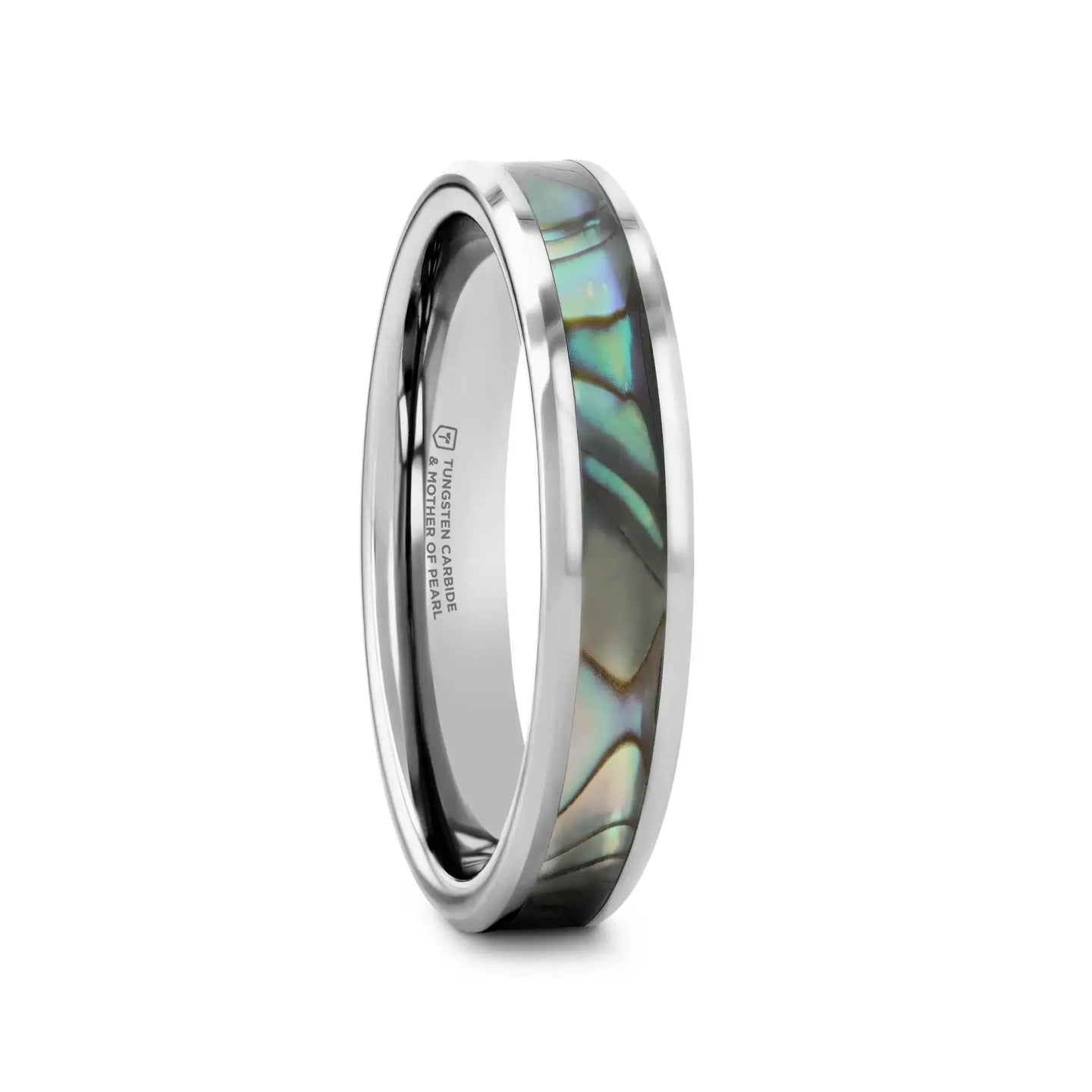 MAUI Tungsten Wedding Band with Mother of Pearl Inlay - 4mm - 10mm - Larson Jewelers