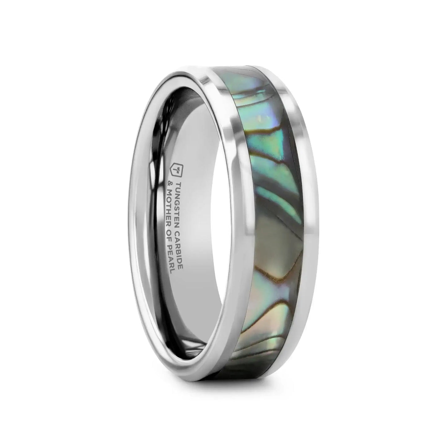 MAUI Tungsten Wedding Band with Mother of Pearl Inlay - 4mm - 10mm - Larson Jewelers