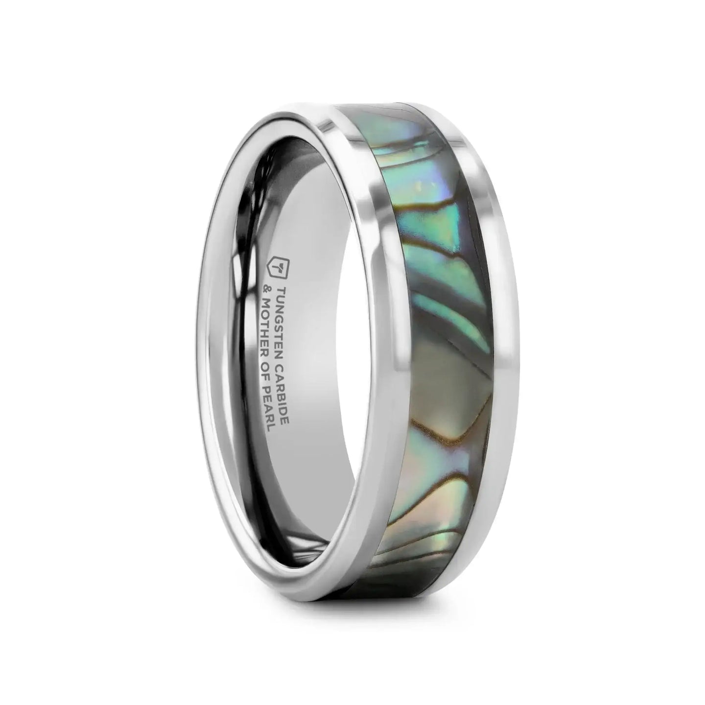 MAUI Tungsten Wedding Band with Mother of Pearl Inlay - 4mm - 10mm - Larson Jewelers