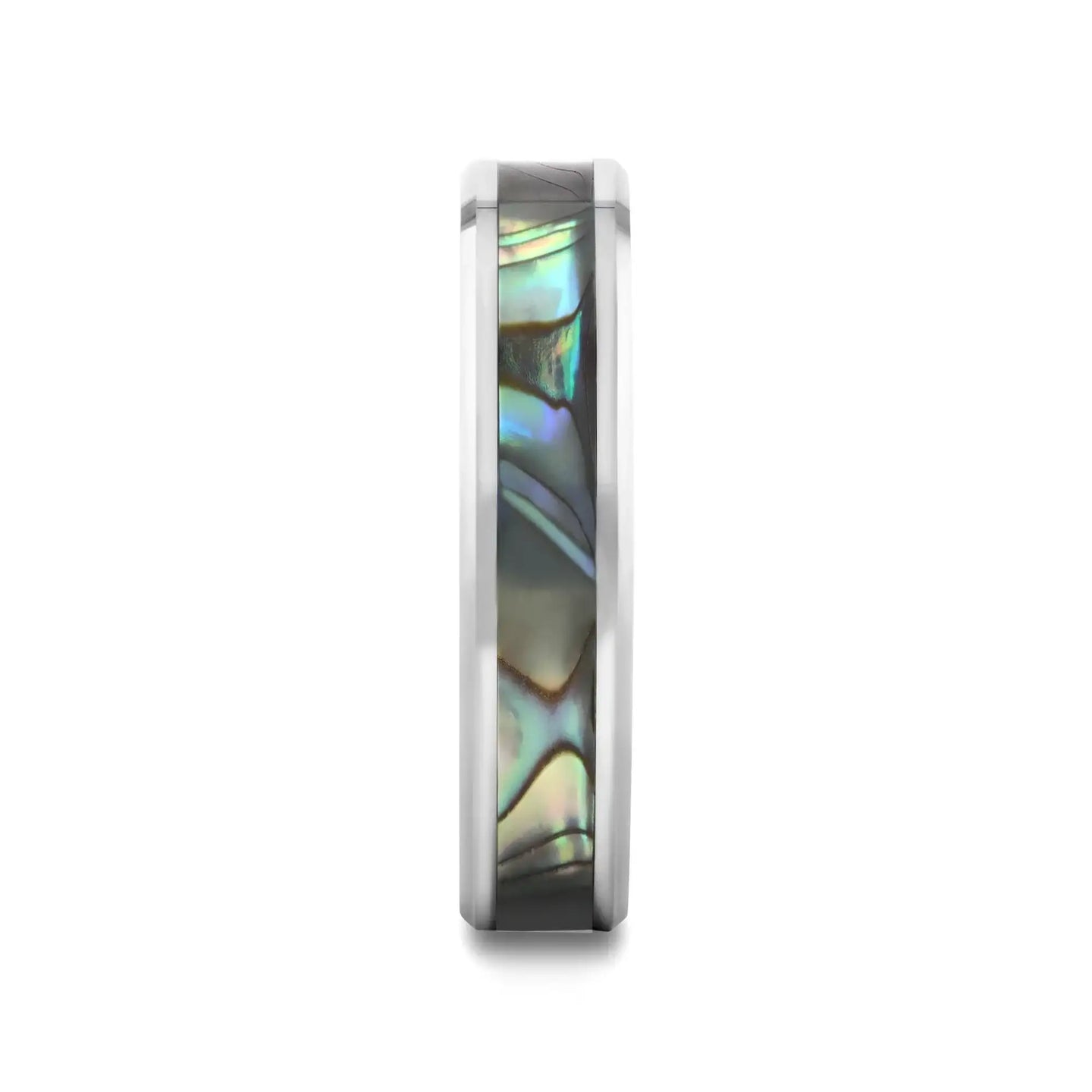 MAUI Tungsten Wedding Band with Mother of Pearl Inlay - 4mm - 10mm - Larson Jewelers