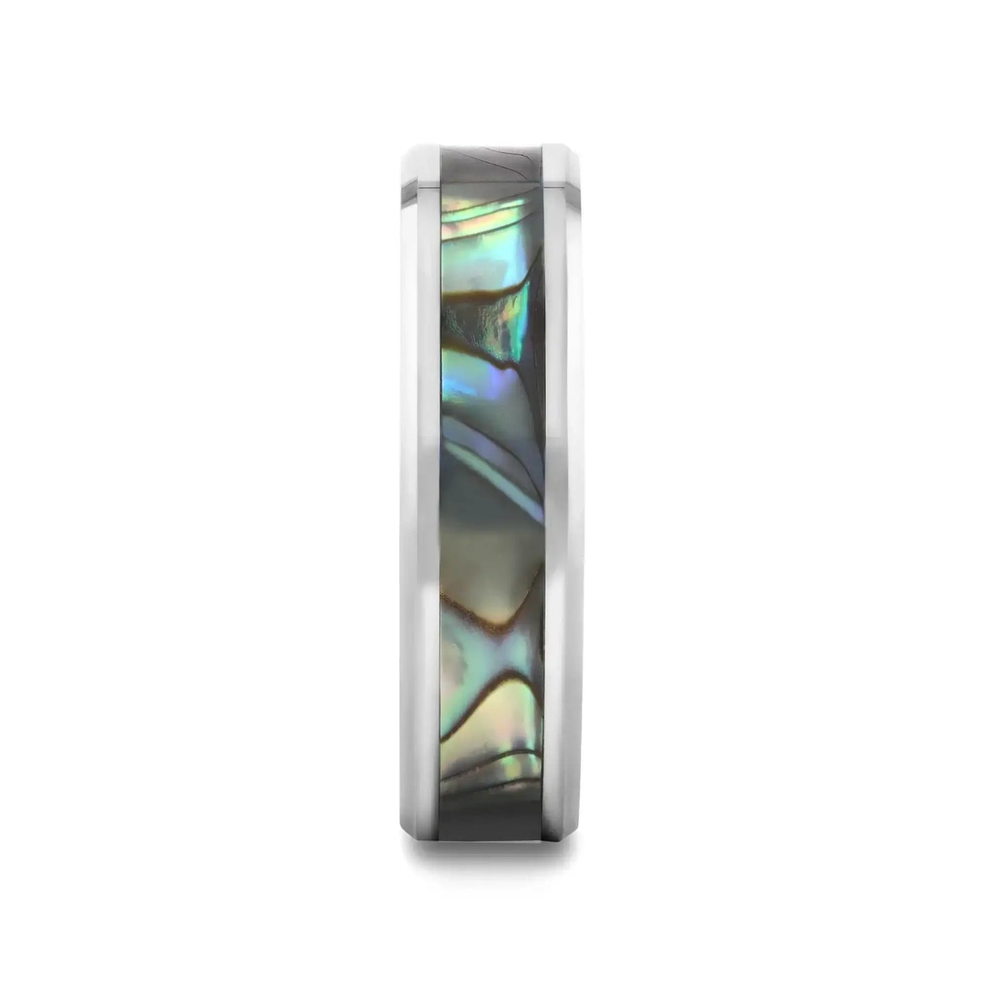 MAUI Tungsten Wedding Band with Mother of Pearl Inlay - 4mm - 10mm - Larson Jewelers