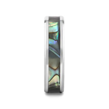 MAUI Tungsten Wedding Band with Mother of Pearl Inlay - 4mm - 10mm - Larson Jewelers