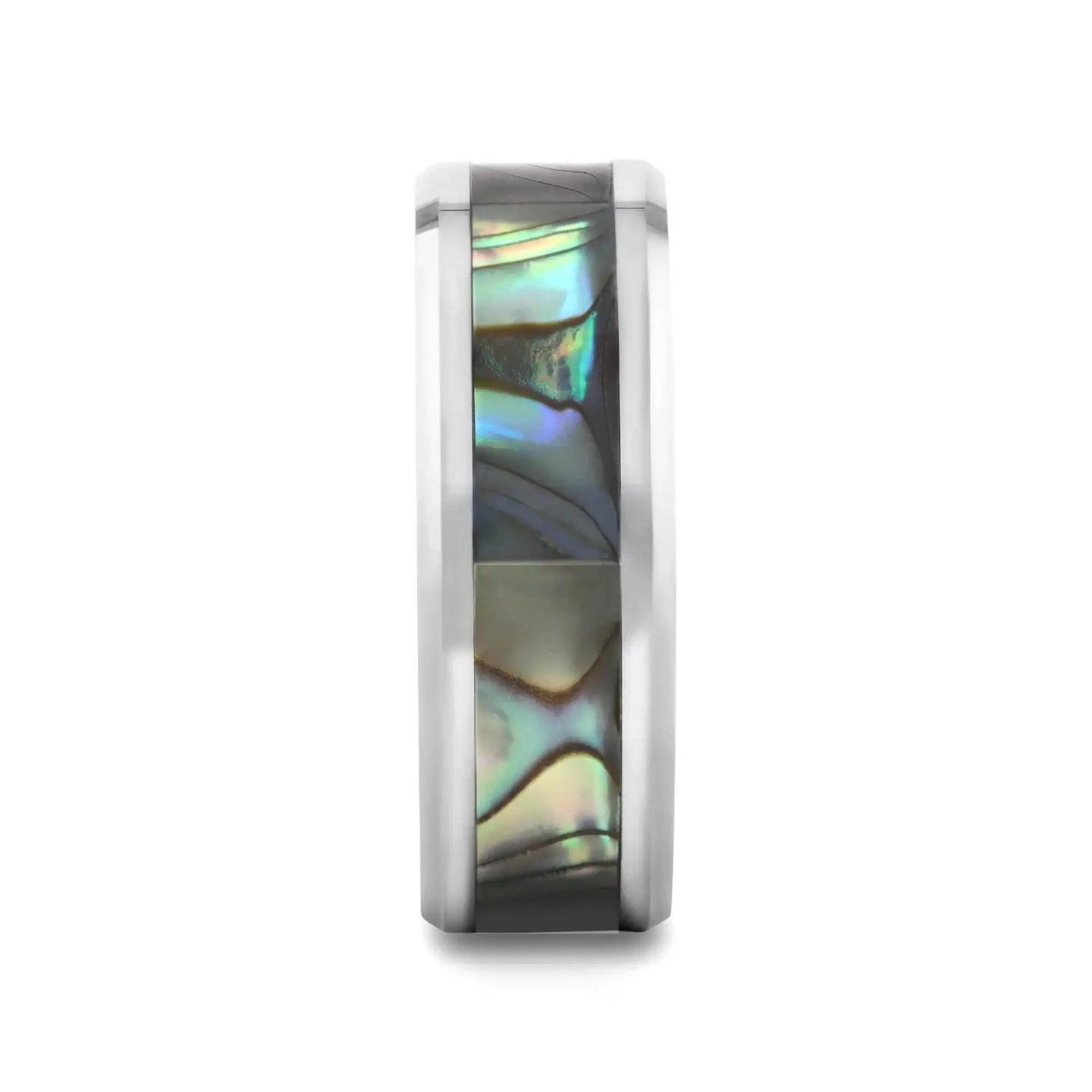 MAUI Tungsten Wedding Band with Mother of Pearl Inlay - 4mm - 10mm - Larson Jewelers