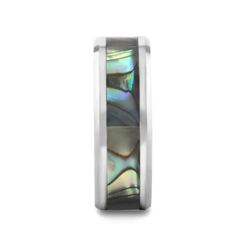 MAUI Tungsten Wedding Band with Mother of Pearl Inlay - 4mm - 10mm - Larson Jewelers