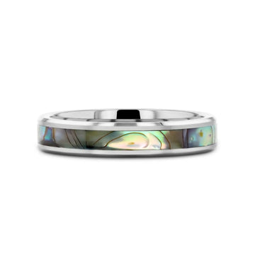 MAUI Tungsten Wedding Band with Mother of Pearl Inlay - 4mm - 10mm - Larson Jewelers