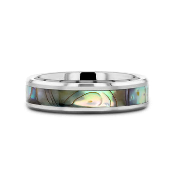 MAUI Tungsten Wedding Band with Mother of Pearl Inlay - 4mm - 10mm - Larson Jewelers