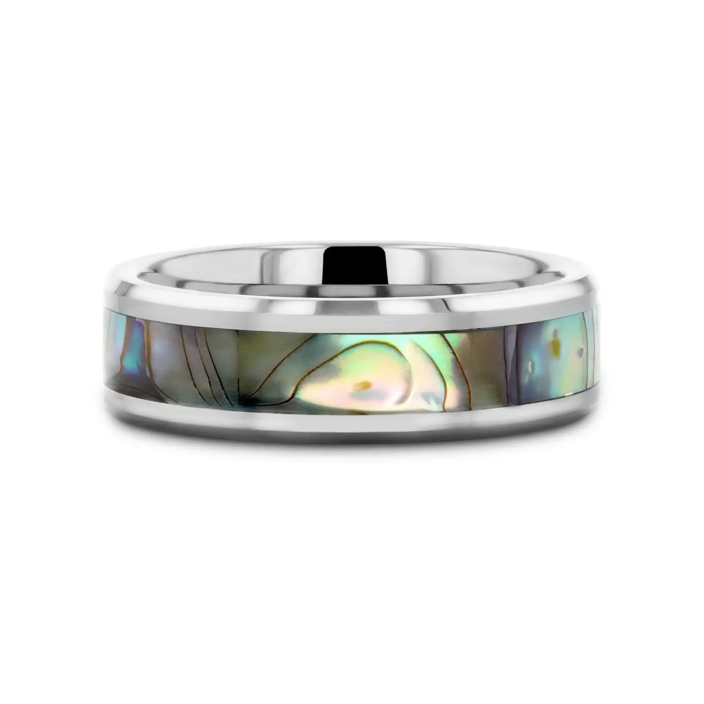 MAUI Tungsten Wedding Band with Mother of Pearl Inlay - 4mm - 10mm - Larson Jewelers