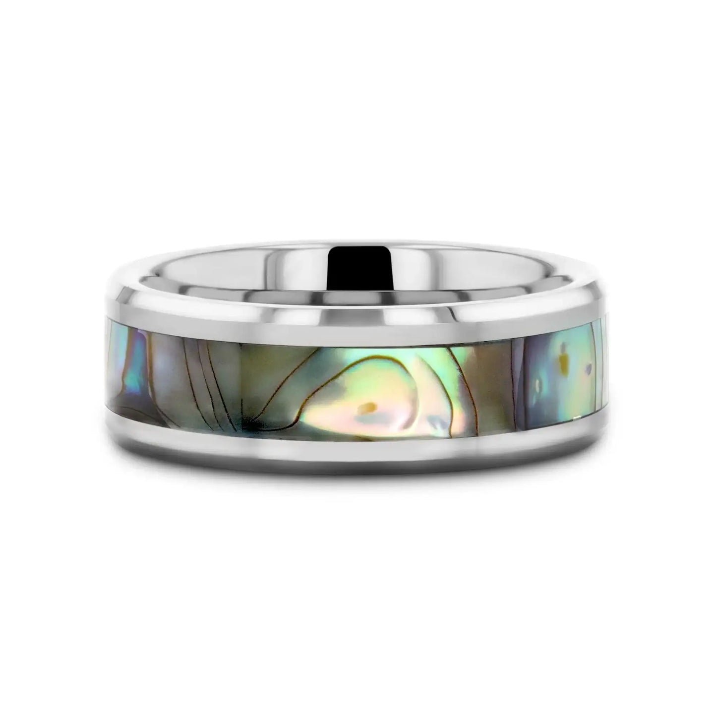 MAUI Tungsten Wedding Band with Mother of Pearl Inlay - 4mm - 10mm - Larson Jewelers