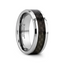 MAXIMUS Black Carbon Fiber Inlay Tungsten Carbide Wedding Band - 4mm - 12mm