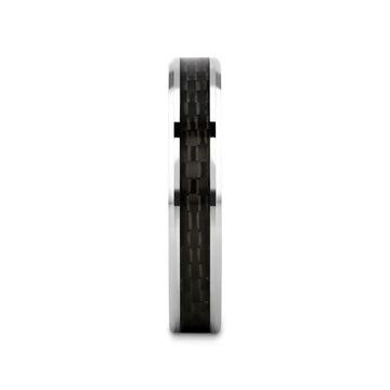 MAXIMUS Black Carbon Fiber Inlay Tungsten Carbide Wedding Band - 4mm - 12mm - Larson Jewelers