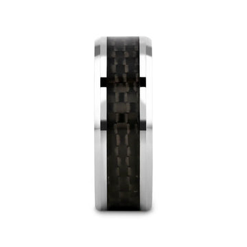 MAXIMUS Black Carbon Fiber Inlay Tungsten Carbide Wedding Band - 4mm - 12mm - Larson Jewelers