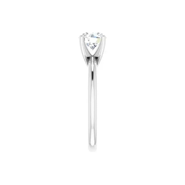 HANNAH 14K White Gold Round Lab Grown Diamond Solitaire Engagement Ring - Larson Jewelers