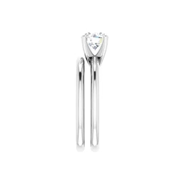 HANNAH 14K White Gold Round Lab Grown Diamond Solitaire Engagement Ring - Larson Jewelers
