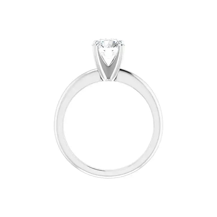 HANNAH 14K White Gold Round Lab Grown Diamond Solitaire Engagement Ring - Larson Jewelers