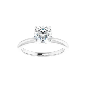 HANNAH 14K White Gold Round Lab Grown Diamond Solitaire Engagement Ring - Larson Jewelers