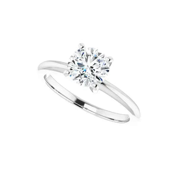 HANNAH 14K White Gold Round Lab Grown Diamond Solitaire Engagement Ring - Larson Jewelers