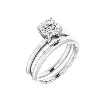 HANNAH 14K White Gold Round Lab Grown Diamond Solitaire Engagement Ring - Larson Jewelers