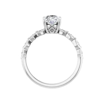 GIANNA 18K White Gold Oval Lab Grown Diamond Engagement Ring - Larson Jewelers