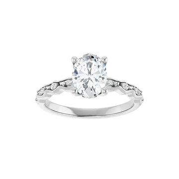 GIANNA 18K White Gold Oval Lab Grown Diamond Engagement Ring - Larson Jewelers