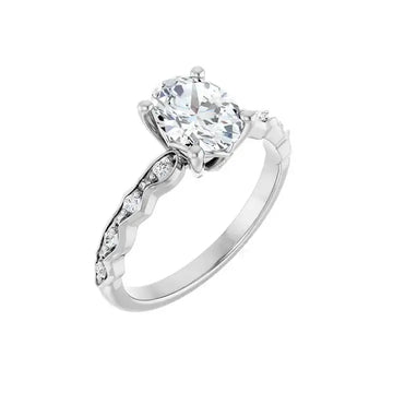 GIANNA 18K White Gold Oval Lab Grown Diamond Engagement Ring - Larson Jewelers