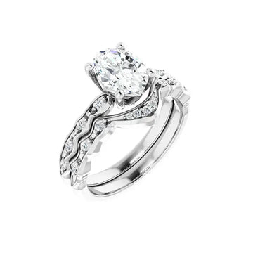 GIANNA 18K White Gold Oval Lab Grown Diamond Engagement Ring - Larson Jewelers
