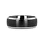 NOLAN Brushed Domed Black Titanium Wedding Band with Polished Beveled Edges - 8mm