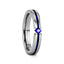 NYMERIA Tension Set Blue Sapphire Titanium Band with Blue Stripe - 4mm