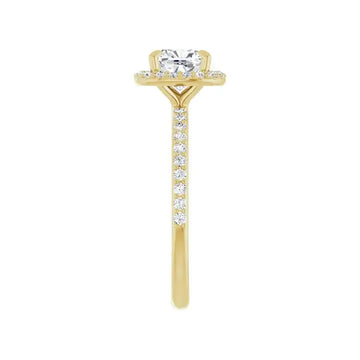 DAYSTAR 18K Yellow Gold Halo Cushion Lab Grown Diamond Engagement Ring - Larson Jewelers