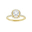 DAYSTAR 18K Yellow Gold Halo Cushion Lab Grown Diamond Engagement Ring