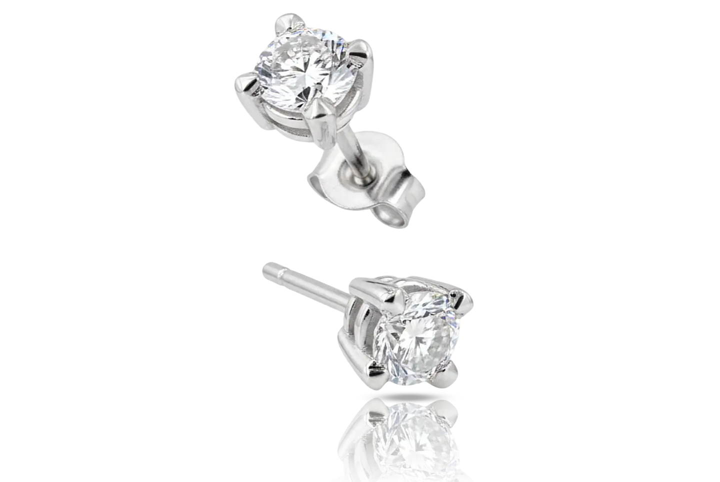14K White Gold 1/4 Carat Lab Grown Diamond Earrings - Larson Jewelers