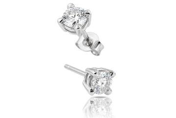 14K White Gold 1/4 Carat Lab Grown Diamond Earrings - Larson Jewelers