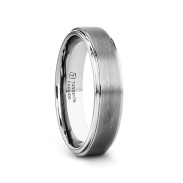 OPTIMUS Raised Center Brushed Tungsten Carbide Ring, Comfort Fit (4mm–12mm) - Larson Jewelers
