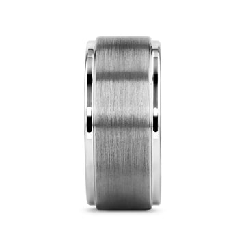 OPTIMUS Raised Center Brushed Tungsten Carbide Ring, Comfort Fit (4mm–12mm) - Larson Jewelers