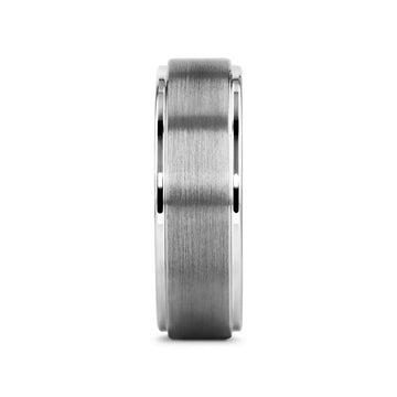 OPTIMUS Raised Center Brushed Tungsten Carbide Ring, Comfort Fit (4mm–12mm) - Larson Jewelers