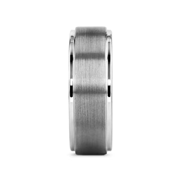 OPTIMUS Raised Center Brushed Tungsten Carbide Ring, Comfort Fit (4mm–12mm) - Larson Jewelers