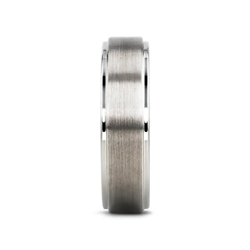 ORLOFF White Tungsten Ring with Raised Brush Finished Center - 6mm & 8mm - Larson Jewelers