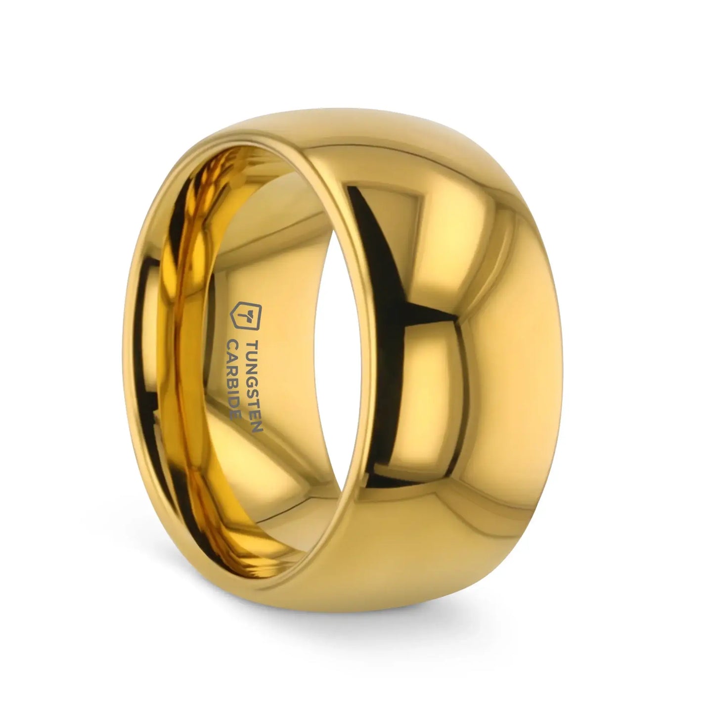 ORO Traditional Domed Gold-Plated Tungsten Carbide Wedding Ring, 4mm–10mm - Larson Jewelers