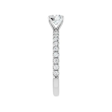 AMELIA Platinum Round Lab Grown Diamond French-Set Engagement Ring - Larson Jewelers