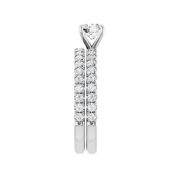 AMELIA Platinum Round Lab Grown Diamond French-Set Engagement Ring - Larson Jewelers