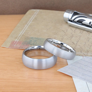 PERSEUS Domed with Brushed Finish Tungsten Band - 2mm - 12mm - Larson Jewelers