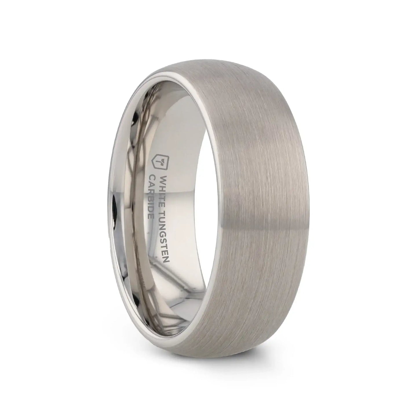PYTHIUS Domed Brush Finished White Tungsten Ring - 2mm - 8mm - Larson Jewelers
