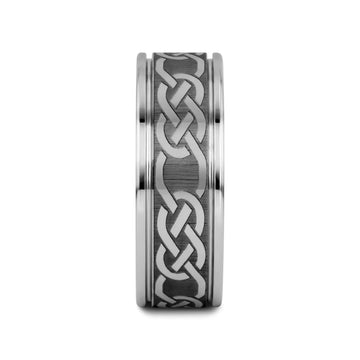 PALATINE Laser Engraved Tungsten Ring with Celtic Pattern - 6mm - 10mm - Larson Jewelers