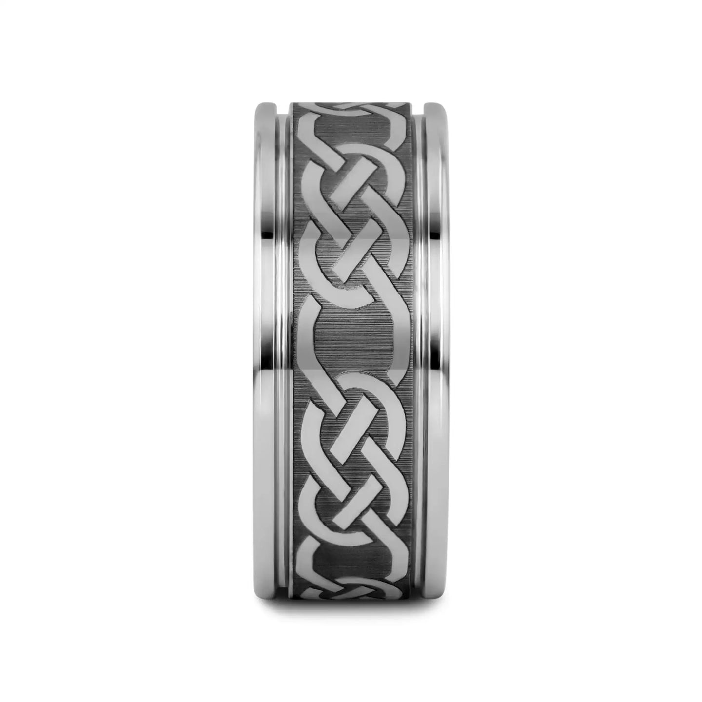 PALATINE Laser Engraved Tungsten Ring with Celtic Pattern - 6mm - 10mm - Larson Jewelers