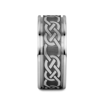 PALATINE Laser Engraved Tungsten Ring with Celtic Pattern - 6mm - 10mm - Larson Jewelers